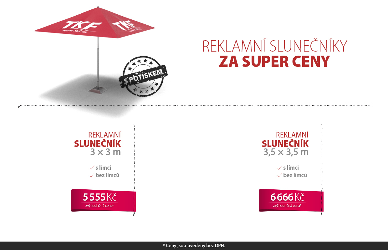 Reklamní slunečníky za super ceny!