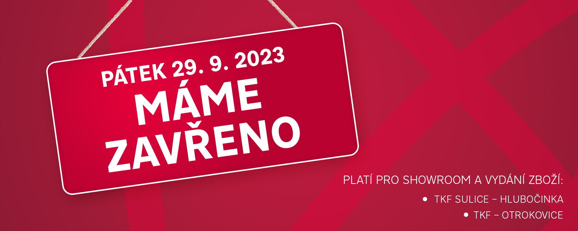 Zavřeno 29.9.