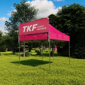 Tištěný banner s možností instalace nad límec střechy stanu