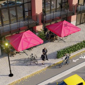Reklamní slunečník 3,5×3,5m